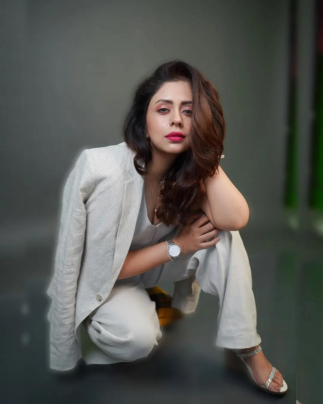 Hindi TV Actress Neha Sargam Stills In White Top Pant